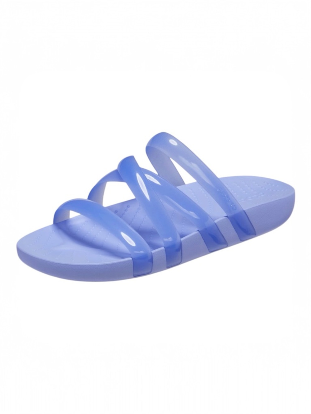 Crocs Womens Splash Glossy Moon Jelly Purple Strappy Slide Comfort Sandal Size 8